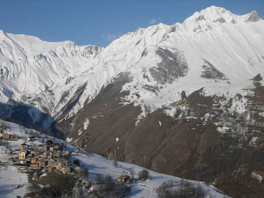 view up menuire valley from chalet