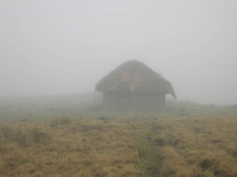 misty hut